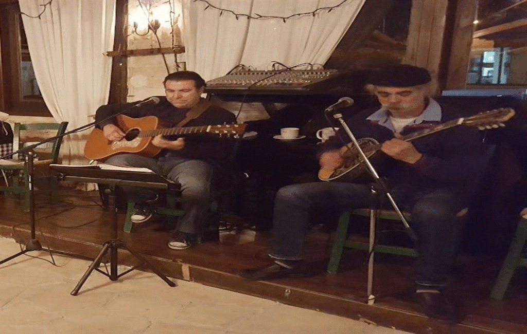 Live Music At The Makrinari Tavern In The Village Of Omodos