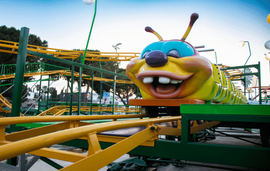 Caterpillar Rollercoaster At Parko Paliatso Ayia Napa