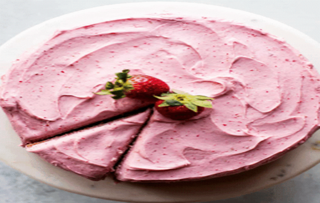 Strawberry Cheesecake At The Strawberry Festival In Deryneia In Cyprus