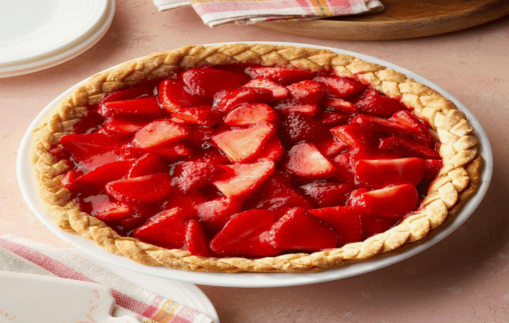 Strawberry Tart At The Strawberry Festival In Deryneia In Cyprus