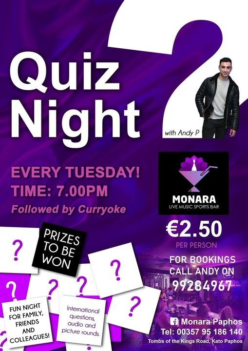 Tuesday Quiz Night In Paphos