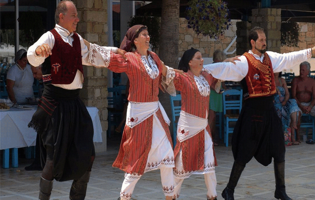 Traditional Cypriot Dance Show At The Local Traditional Cyprus Coffee Shop Kafeneio