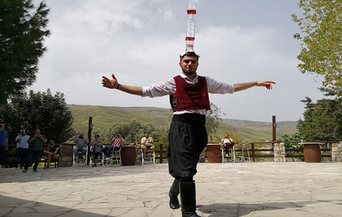 Dancing With Glasses On One's Head In Cyprus