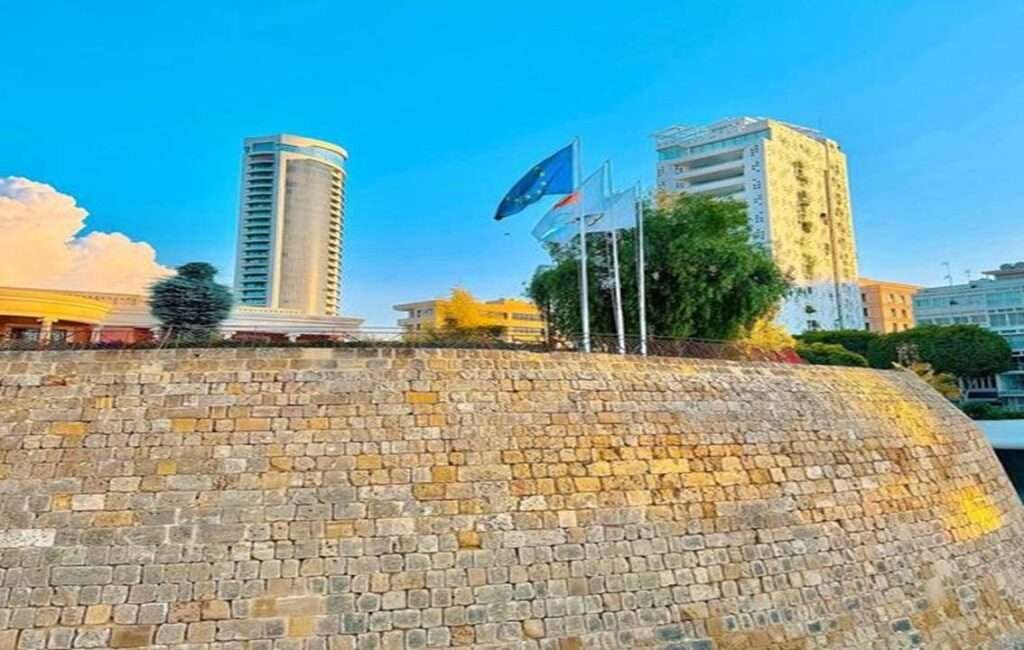 A Modern Backdrop To An Ancient Monument In Nicosia