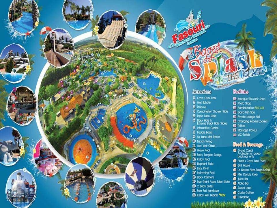 A Map Of The Fasourri Watermania Waterrpark In Limassol Cyprus