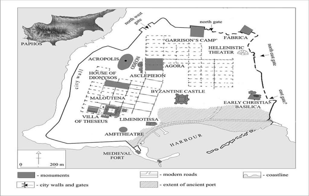Map Of The Paphos Archaeological Park