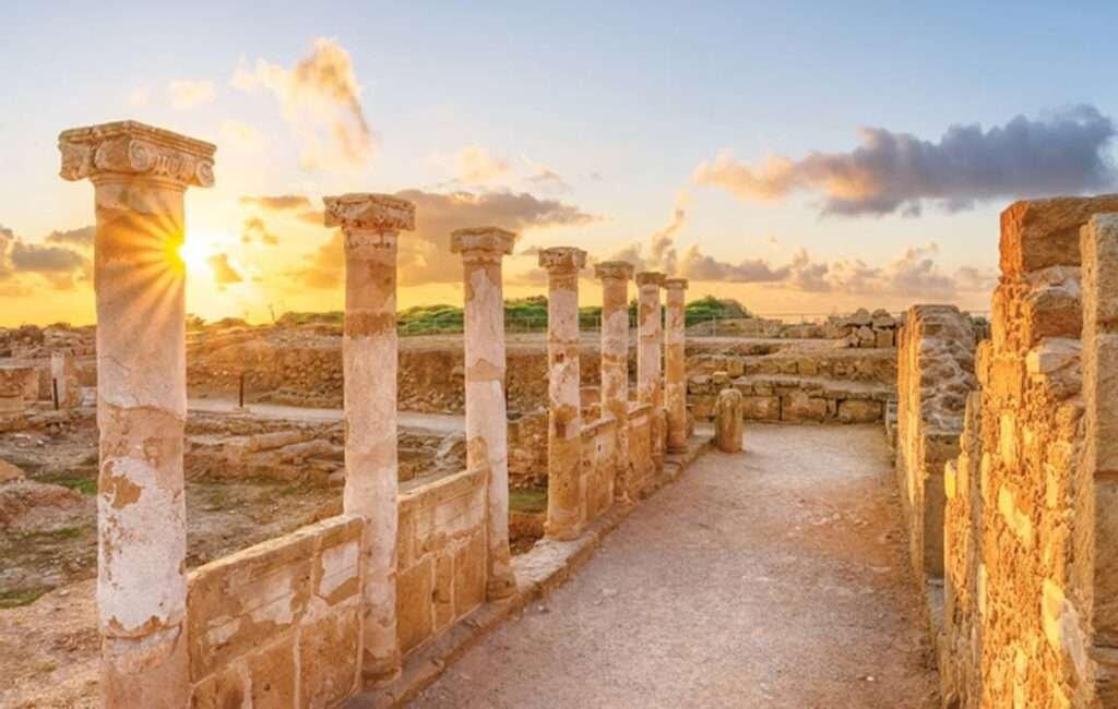 Saranta Kolones Or Forty Columns In The Archaeological Park In Paphos Cyprus
