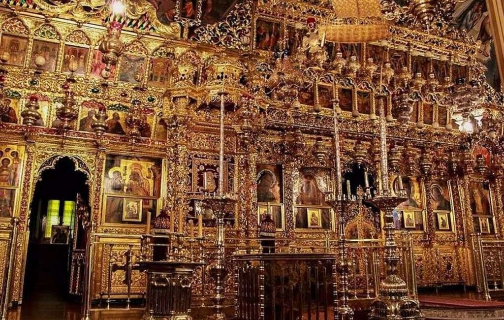 The Interior Of The Monastery Of Kykkos In The Troodos Mountains Of Cyprus