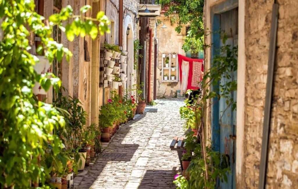 A Typical Cobbled Street In The Village of Vavatsinia